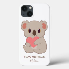 Individuelle Name, Text und Farbe Liebe Koala Case-Mate iPhone Hülle