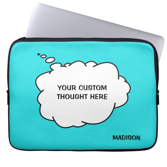 Individuelle Name, Text- und Farbgedankenblase Laptopschutzhülle (Vorderseite)