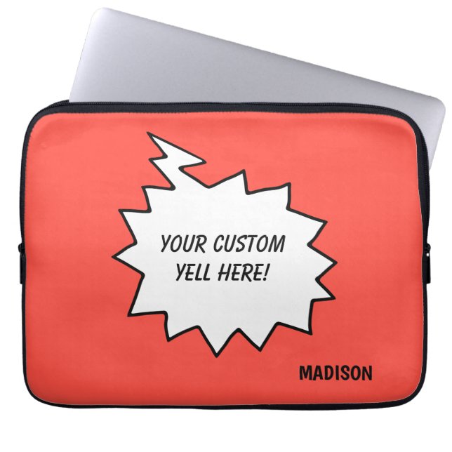 Individuelle Name-, Text- und Farbklingelblase Laptopschutzhülle (Vorderseite)