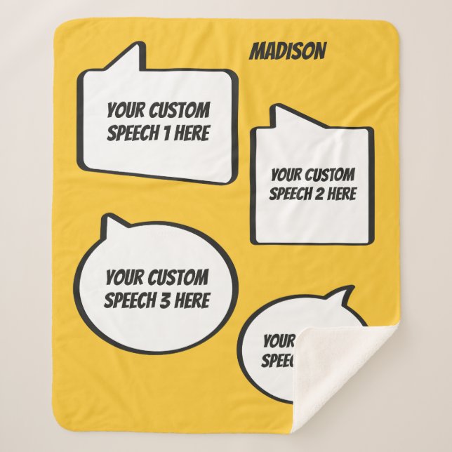 Individuelle Name-, Text- und Farbtöne Sherpadecke (Vorderseite)