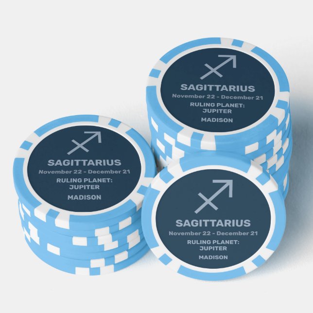 Individuelle Name / Text Zodiac Signature Sagittar Pokerchips (Stapel)