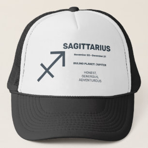Individuelle Name / Text Zodiac Signature Sagittar Truckerkappe