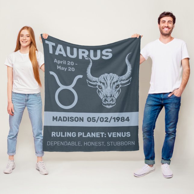 Individuelle Name / Text Zodiac Signrus Taurus Fleecedecke (Beispiel)