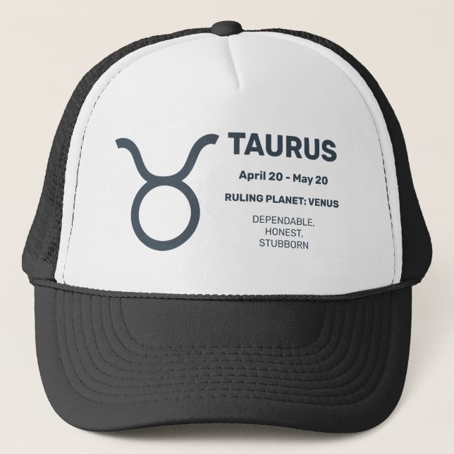 Individuelle Name / Text Zodiac Signrus Taurus Truckerkappe (Vorderseite)