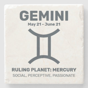 Individuelle Name/Text-Zodiac-Zeichen-Gemini Steinuntersetzer