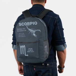 Individuelle Name/Text-Zodiac-Zeichen-Skorpio Bedruckter Rucksack
