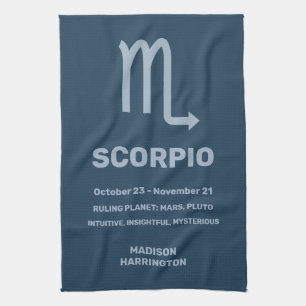 Individuelle Name/Text-Zodiac-Zeichen-Skorpio Geschirrtuch