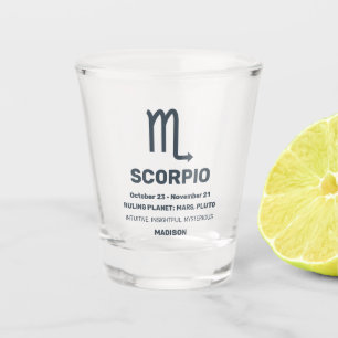 Individuelle Name/Text-Zodiac-Zeichen-Skorpio Schnapsglas