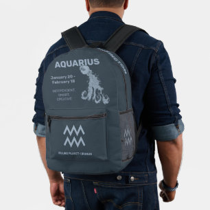 Individuelle Name / Text Zodiac Zeichenaquarius Bedruckter Rucksack