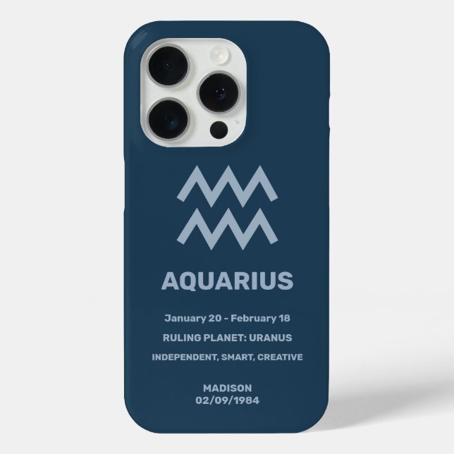 Individuelle Name / Text Zodiac Zeichenaquarius Case-Mate iPhone Hülle (Rückseite)