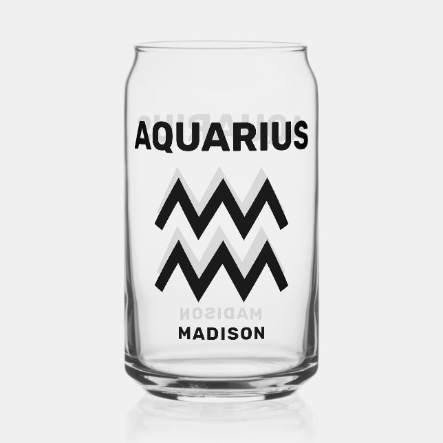 Individuelle Name / Text Zodiac Zeichenaquarius Dosenglas (Vorderseite)