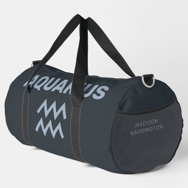 Individuelle Name / Text Zodiac Zeichenaquarius Duffle Bag (Rechte Ecke)