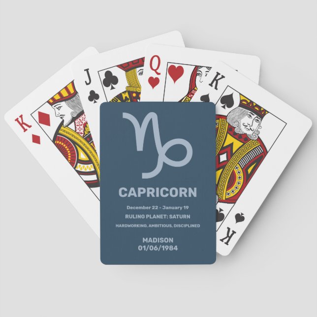 Individuelle Name / Text Zodiac Zeichenkorn Spielkarten (Rückseite)