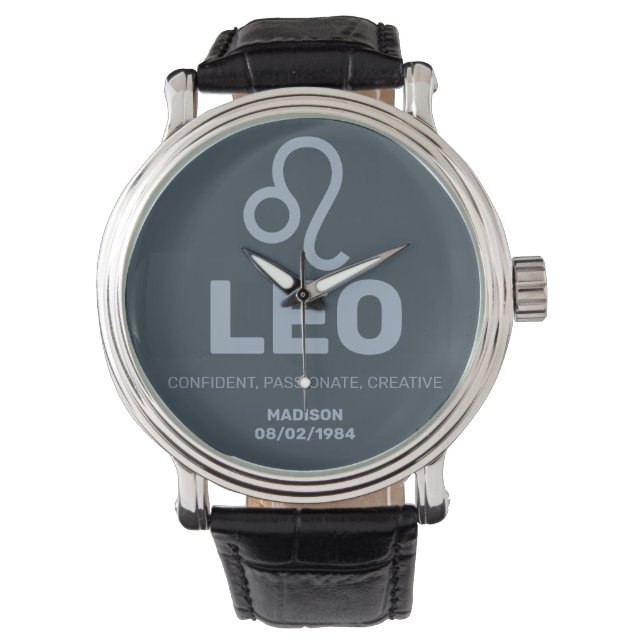 Individuelle Name / Text-Zodiac-Zeichenleo Armbanduhr (Vorderseite)