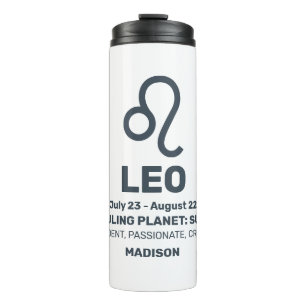 Individuelle Name / Text-Zodiac-Zeichenleo Thermosbecher