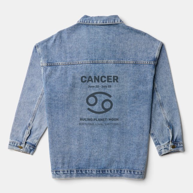 Individuelle Name/Text-Zodiakarzinom Jeansjacke (Rückseite)
