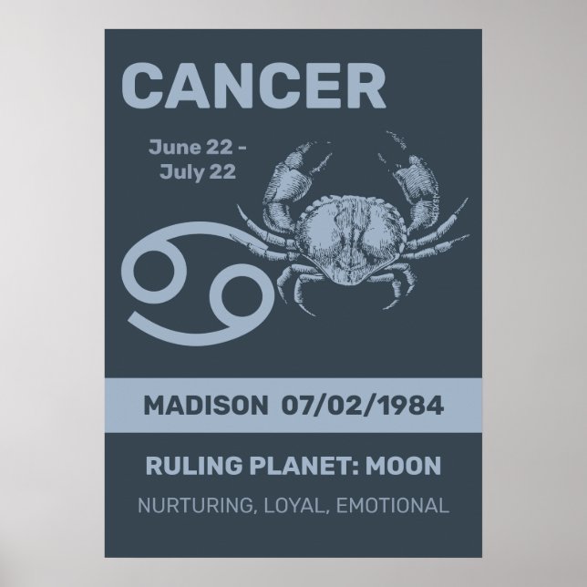 Individuelle Name/Text-Zodiakarzinom Poster (Vorne)
