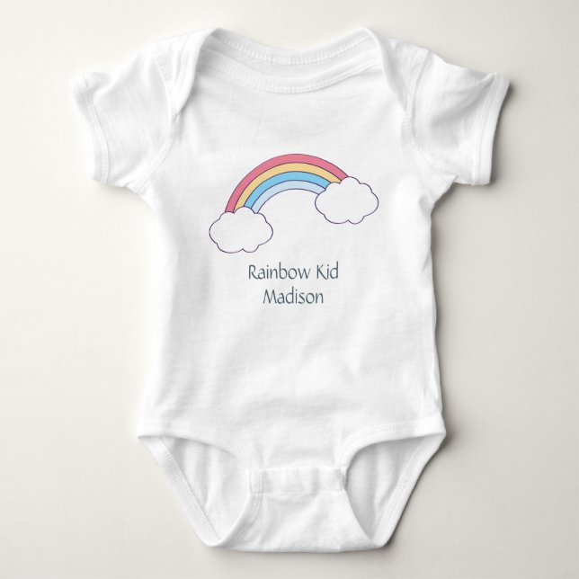 Individuelle Name-/Textrainbow-Kinderkleidung Baby Strampler (Vorderseite)