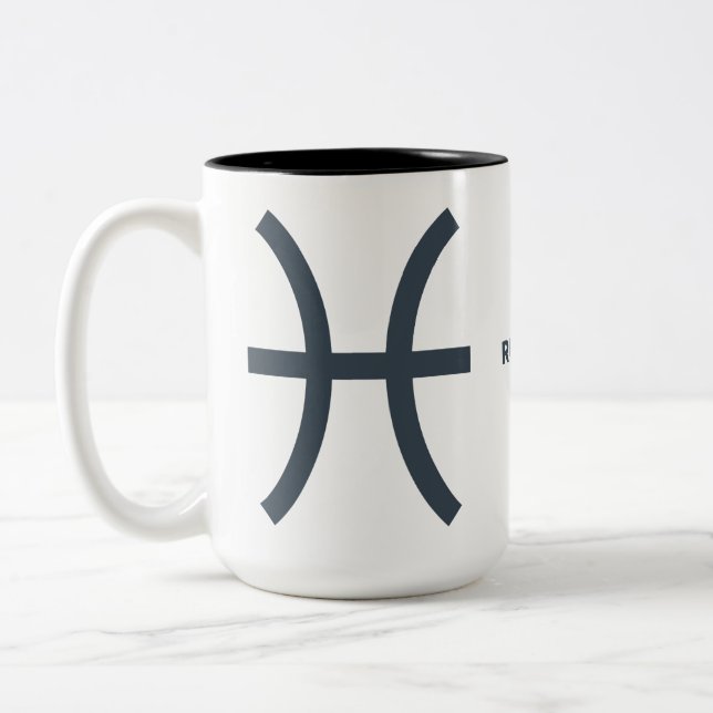 Individuelle Name-/Textzeichen Zweifarbige Tasse (Links)