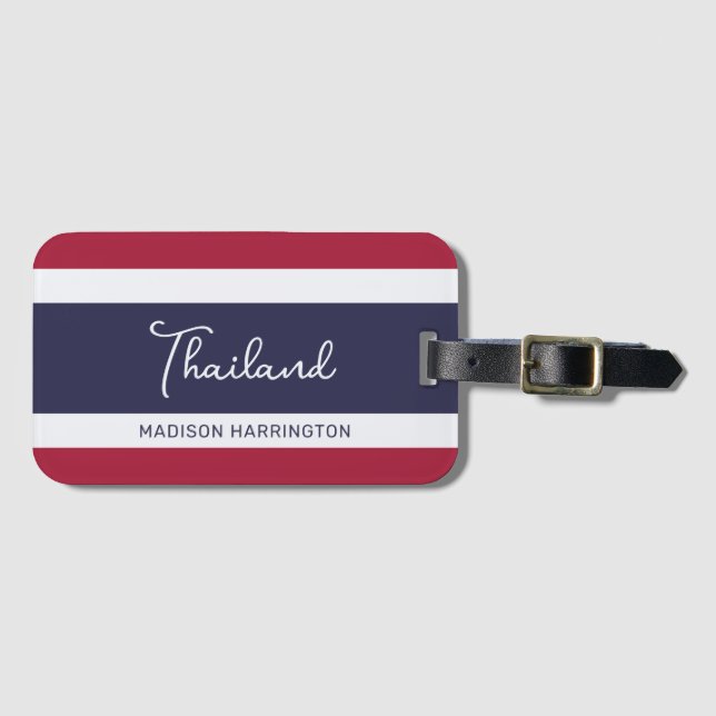 Individuelle Name Thailand Colors Gepäckanhänger (Vorderseite (Horizontal))