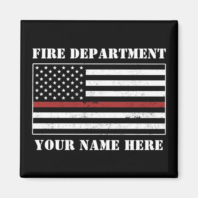 Individuelle Name Thin Red Line Flaggen Stolz Feue Magnet (Vorne)