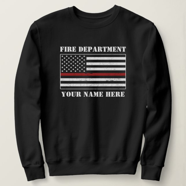 Individuelle Name Thin Red Line Flaggen Stolz Feue Sweatshirt (Design vorne)
