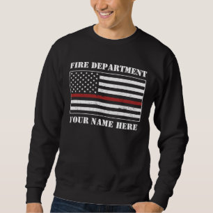 Individuelle Name Thin Red Line Flaggen Stolz Feue Sweatshirt