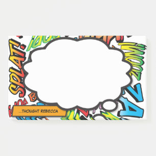 Individuelle Name Think Bubble Fun Comic Book Post-it Klebezettel