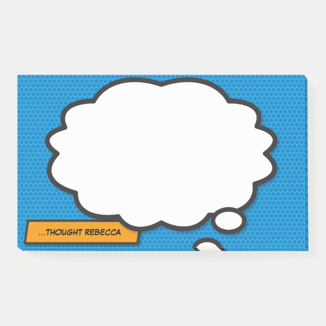 Individuelle Name Think Bubble Fun Comic Book Post-it Klebezettel (Vorderseite)