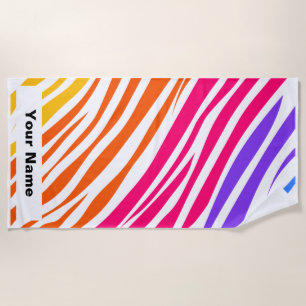 Individuelle Name Tiger Animal Print Muster Sommer Strandtuch