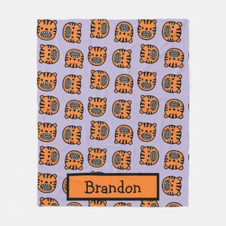 Individuelle Name-Tiger-Gesichtsmuster Fleecedecke