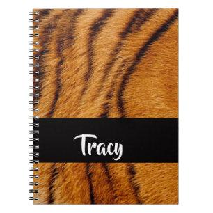 Individuelle Name-Tiger-Haut Notizblock