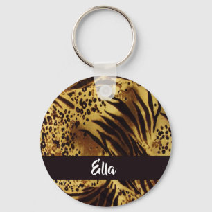 Individuelle Name-Tigerhaut Schlüsselanhänger
