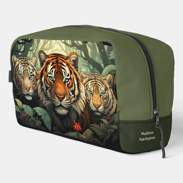Individuelle Name Tigers Illustration Waschbeutel (Rechte Ecke)