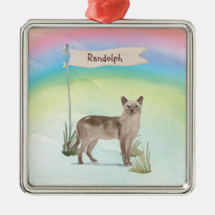 Individuelle Name Tonkinese Cat Pet Ornament Aus Metall