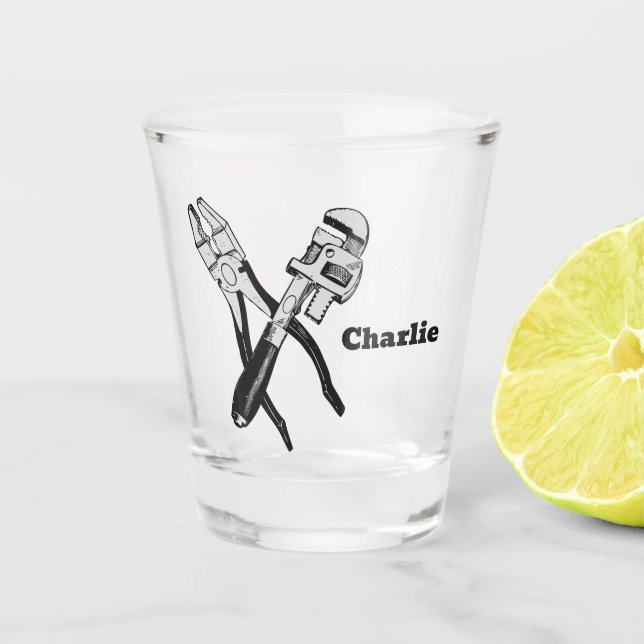 INDIVIDUELLE NAME TOOLS SCHNAPSGLAS (Vorderseite)