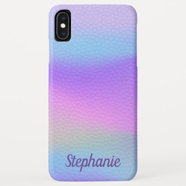 Individuelle Name Trendy Rainbow Leather Texture A Case-Mate iPhone Hülle (Rückseite)