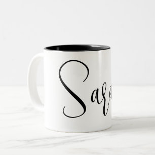 INDIVIDUELLE NAME - Trendy Script Personalisiert Zweifarbige Tasse