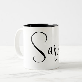 INDIVIDUELLE NAME - Trendy Script Personalisiert Zweifarbige Tasse