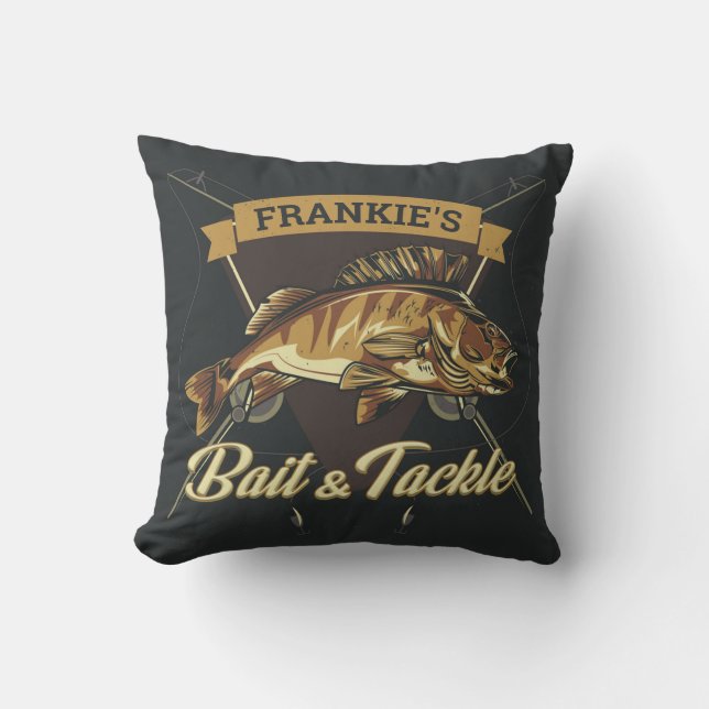 Individuelle Name Trophy Fishing Angler Bait Tackl Kissen (Vorderseite)