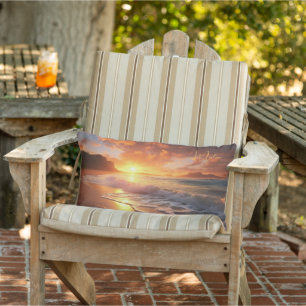 Individuelle Name Tropical Beach Sunset Kissen Für Draußen