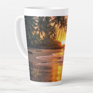 Individuelle Name Tropical Beach Sunset Milchtasse