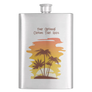 Individuelle Name Tropical Island Sunset Flachmann