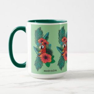 Individuelle Name Tropischer Papagei Tasse