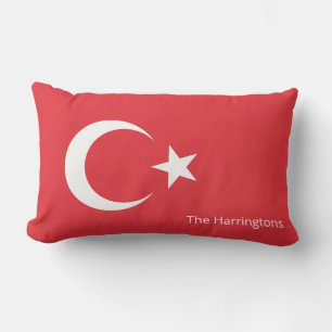 Individuelle Name Türkei-Flagge Kissen Für Draußen