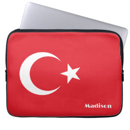 Individuelle Name Türkei-Flagge Laptopschutzhülle
