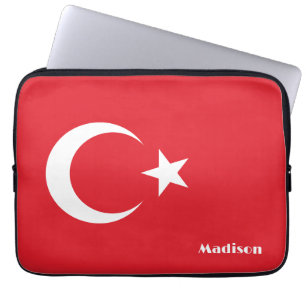 Individuelle Name Türkei-Flagge Laptopschutzhülle