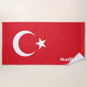 Individuelle Name Türkei-Flagge Strandtuch