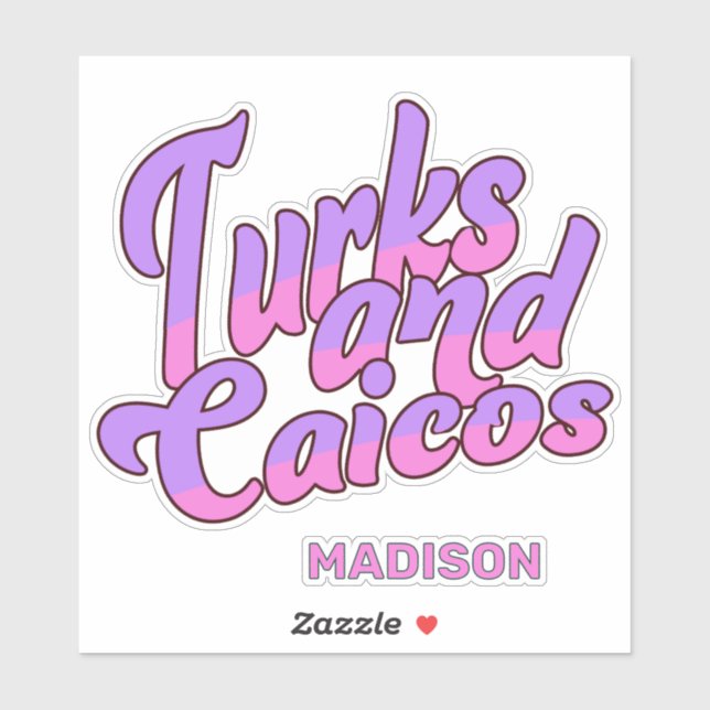 Individuelle Name Turks und Caicos Aufkleber (Blatt)