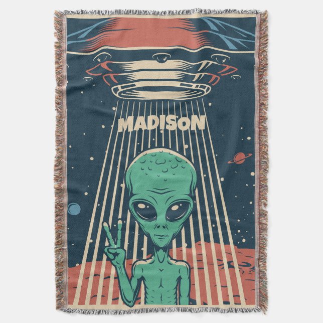 INDIVIDUELLE NAME UFO ALIEN DECKE (Vorderseite Vertikal)